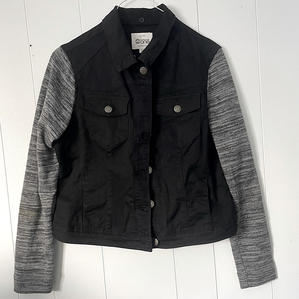 Warehouse One Black and Gray Denim Jacket